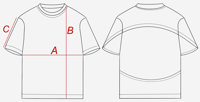 T-shirt measurement diagram